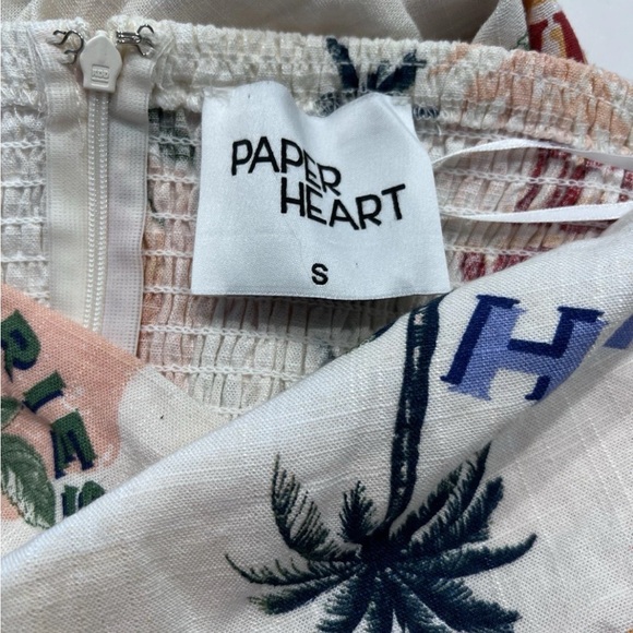 Paper Heart Anthropologie Fresh Fruit Linen Blend Maxi Dress Size Small - Picture 5 of 12